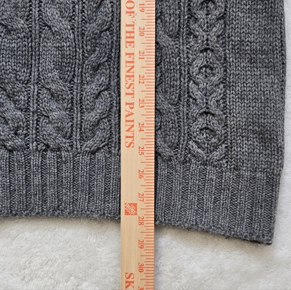 ​Vintage Y2K Abercrombie & Fitch Cable Knit Sweater Gray Crew Neck Pullover XL - Picture 12 of 14